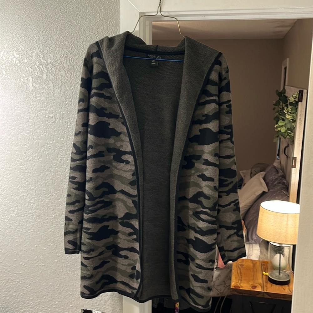 Rachel Zoe Cardigan sweater green camo size S
